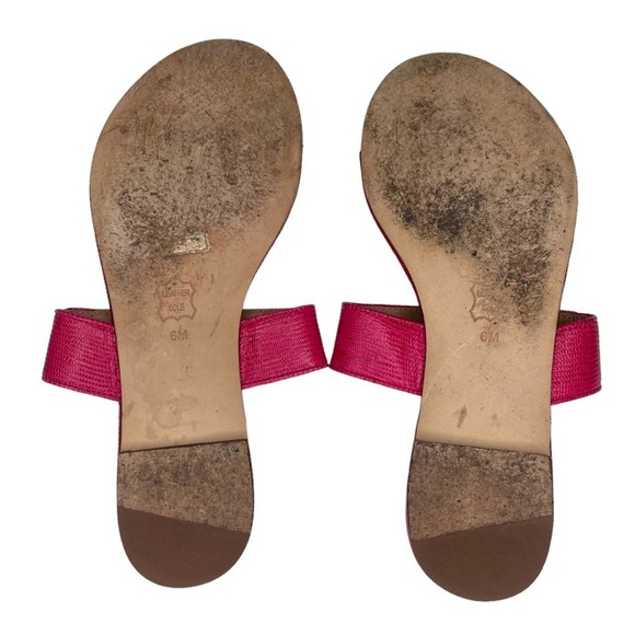 Tory Burch Kira Thong Sandals Embossed Leather Colorblock Flip Flops Size 6 - Picture 5 of 10